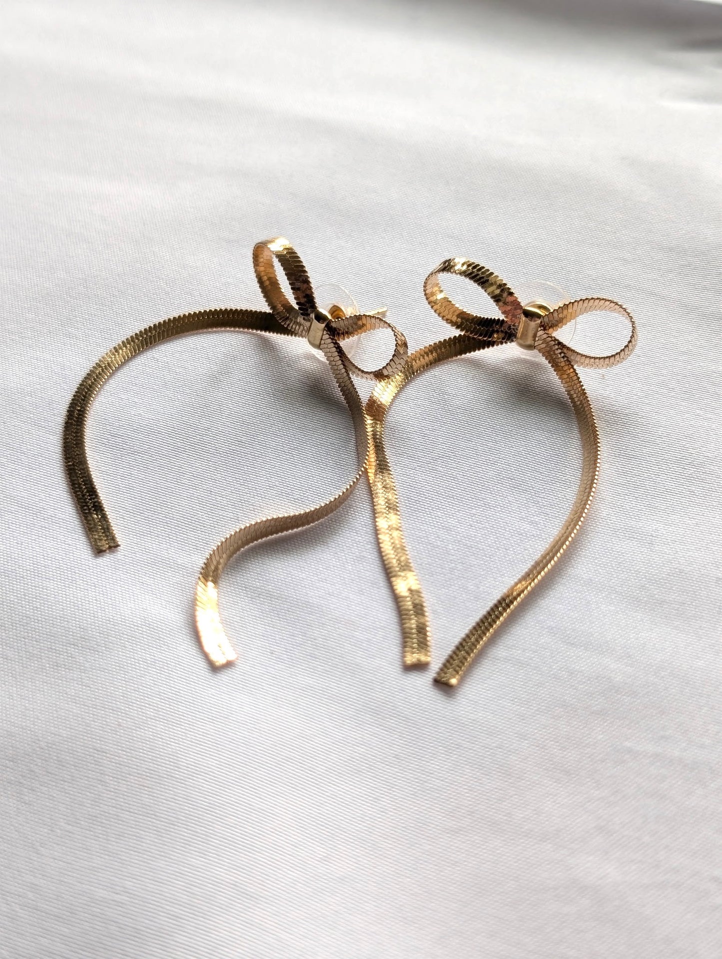 Boho Gold Dangle Bow Earrings