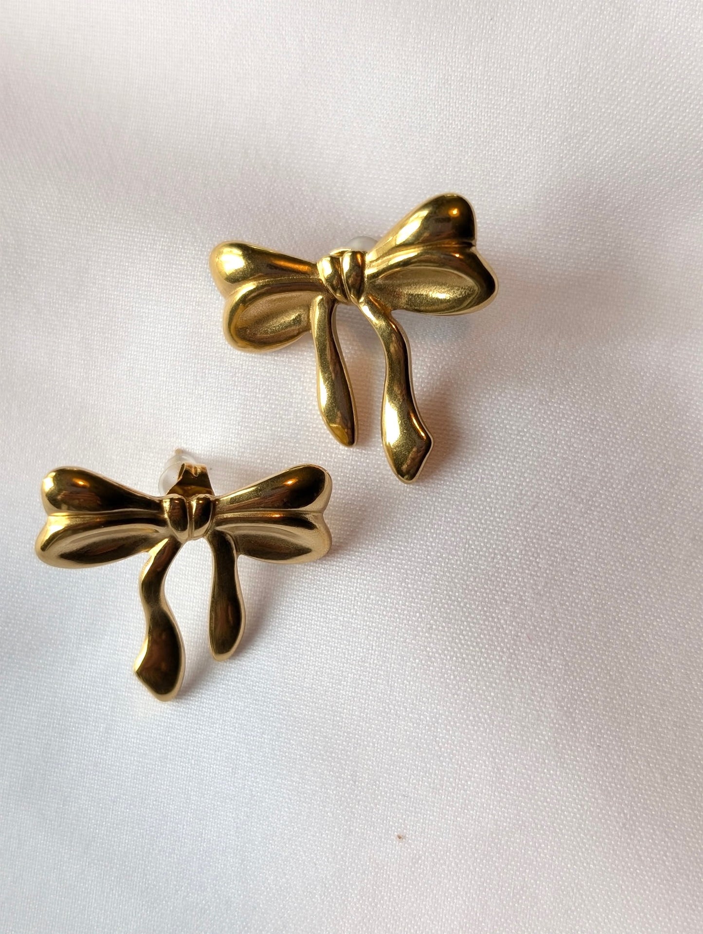 Delicate Gold Bow Earrings